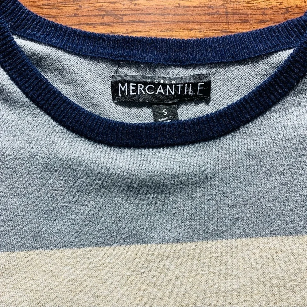 J. Crew Men's Colorblock Sweater - Gray and Cream Sz S